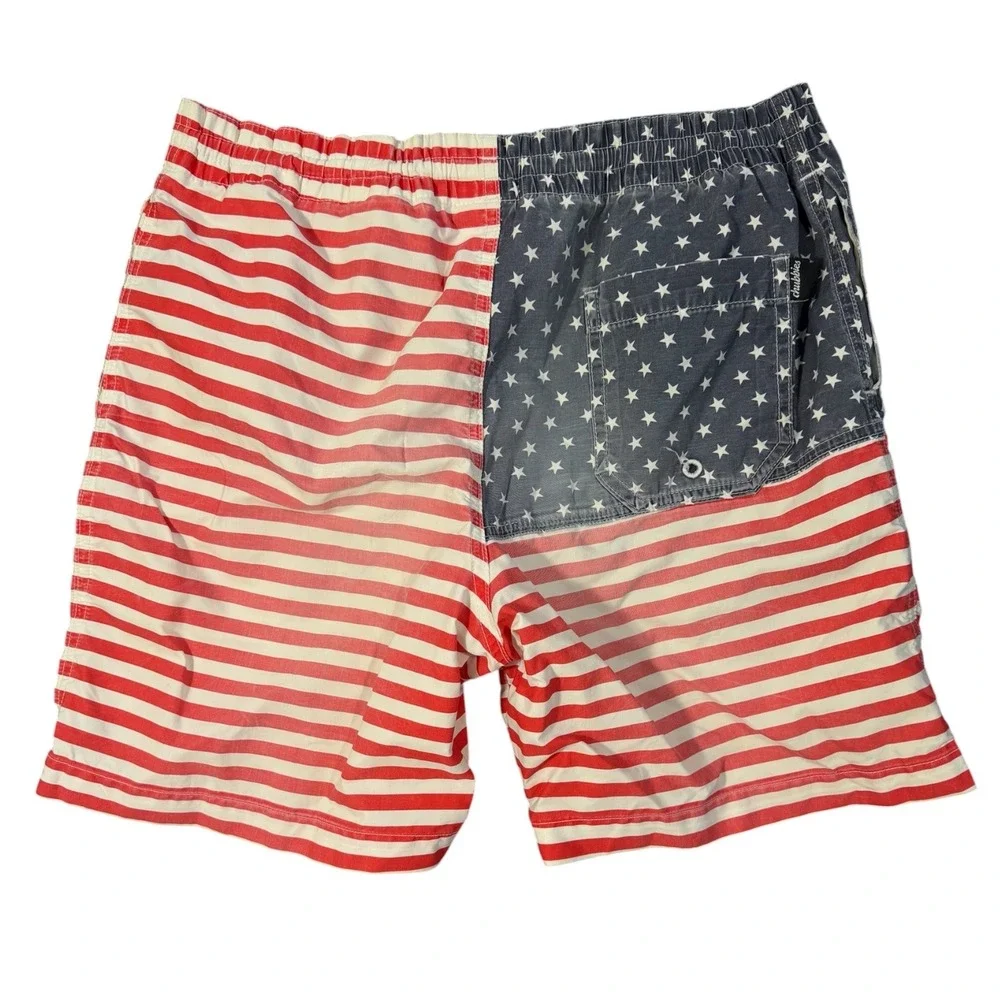 Chubbies Swim Trunks Mens Small USA Flag Stars Stripes Made in USA Pockets